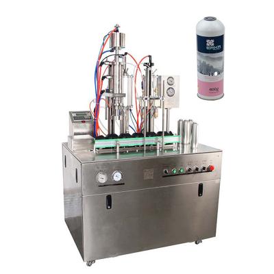 China Latest Design Manufacturing Plant Hair Color Spray Filling Machine for Semi Automatic Paint Spray Aerosol Filling for sale