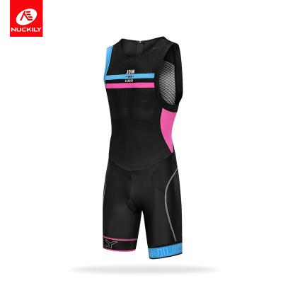 China Women Antibacterial Summer Suit Triathlon NUCKILY Sleeveless Tank Top Set One-Piece Cycling Swimwear MQ012 Quick-Dry Running Bike Wear Uniform for sale