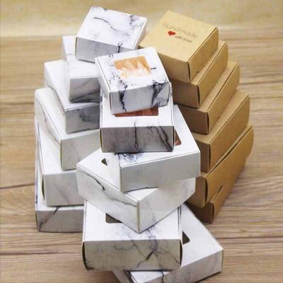 China Handmade Marbling Style Wrapping Paper Candy Box Cardboard Recyclable Favor and Gift Package Christmas Party Wedding Home Decoration for sale