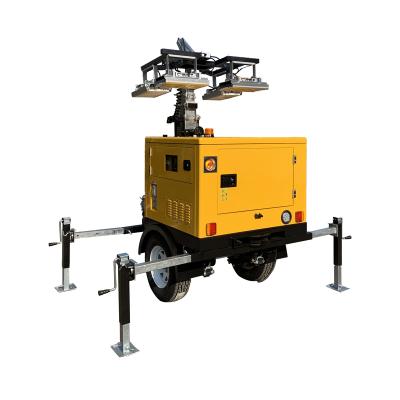 China Mine Site Portable Led Diesel Generator Telescopic Light Tower for sale