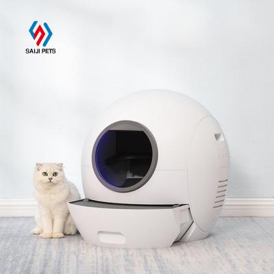 China New Saiji Intelligent Gravity Sensor Cat Litter Viable Infrared Sensing Automatic Quick Cleaning Box for sale