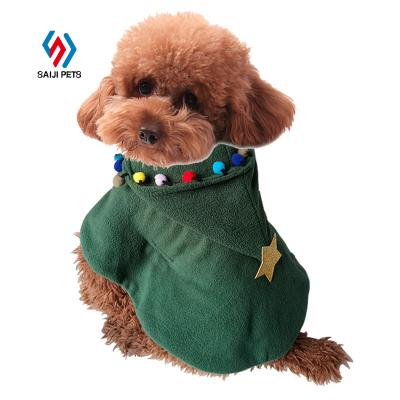 China Saiji Customization OEM Viable Christmas Dog Clothes And American Style Red Christmas Cat Apparel Pet Hoodies for sale