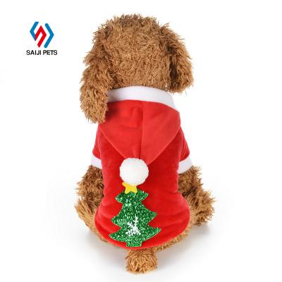 China Saiji Sustainable Wholesale Celebrate Christmas Cat Puppy Sweater Pet Apparel Tredy Clothes For Small Dogs for sale