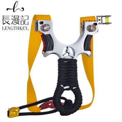 China 2022 Hot Selling Amazon Slingshot Alloy Press Belt Light Fast Flat Sight Outdoor Metal Slingshot for sale