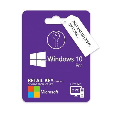 China 24/7 Online Retail Email Delivery Windows 10 Pro Key (2 PC) Latest Genuine Original Key Lifetime Windows 10 Activation for sale