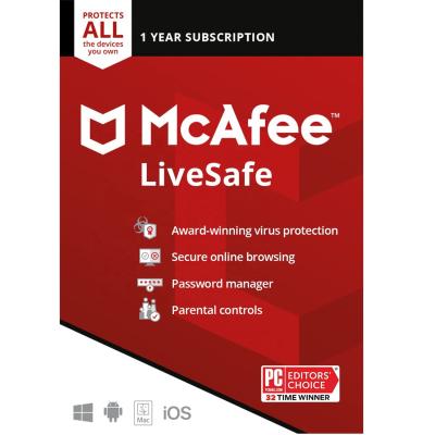 China Email Ready 24/7 Online Stock Delivery McAfee LiveSafe 2022 Unlimited Devices 1 Year Bind Security Software Download Key Code McAfee LiveSafe 2022 Unlimited Devices 1 Year Bind Key for sale