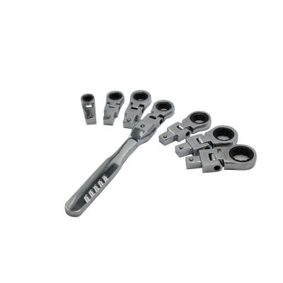 China Wholesale Durable+Portable+Comfortable handle+Fine Package Adjustable Household Repair Tools Variable Flexible Stainless Steel 8pcs Ratchet Wrench Set for sale