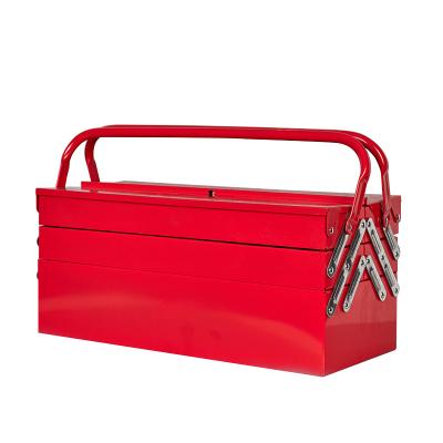 China Variety of Multi-layer Red Hardware Storage Box Customized Toolbox Metal Tool Function Fold Portable Tool Boxes for sale