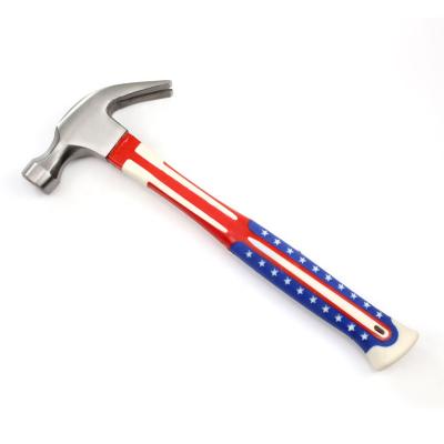 China Machinist Hammer Factory Direct Sales Carbon Steel Flag Handle Handle Iron Hammer Plastic Covered Claw Hammer for sale