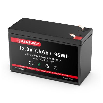 China Toys Renewgy Lithium Iron Phosphate 12.8V 7.5Ah 96Wh Mobility Scooter Battery LiFePo4 Battery Motor Bike Replacement Battery for sale