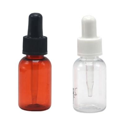 China 15ml Round Shape PET Plastic Dropper Bottle with Tube Medicine Grade Customized Dropper Cap for sale