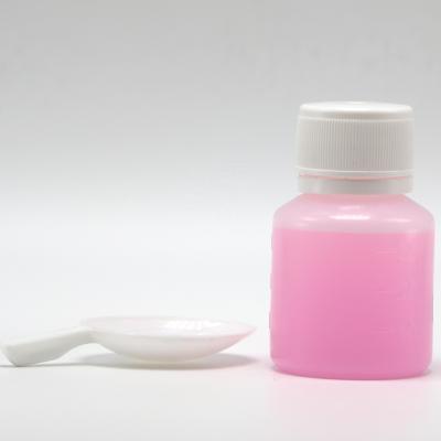 China PE Transparent Plastic Bottle for Measuring Liquid Medicine 30mL Capacity and Spoon for sale