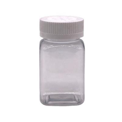 China Medicine Bottle 100ml PET Square Plastic Bottle with Custom Colour and Various Lids for sale