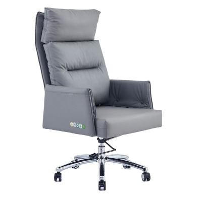 China Modern Simple Ergonomic Real Ergonomic High Back Office Boss Chair Extendable Hot Selling Luxury Executive Leather Chair for sale