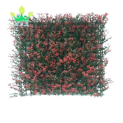 China Long Lasting Artificial Ivy Fence Greenery Panel Laurel Boxwood For Backyard Garden Privacy Indoor Outdoor Ivy Screen Red Buxus Fence for sale