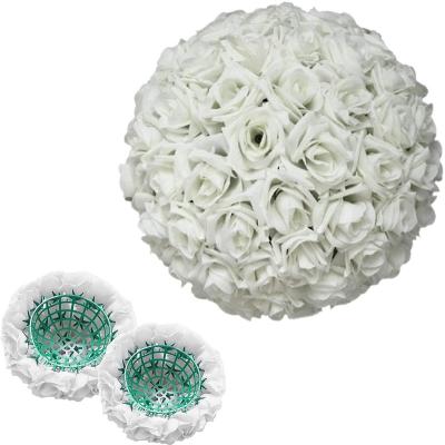 China Wedding Party Store Decor 9 Inch Artificial Romantic Rose Flower Ball for Wedding Party Centerpieces Home Outdoor Decorations (5PCS, Ivory White) for sale