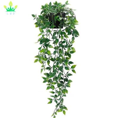 China Eco - Friendly Artificial Hanging Plants , Fake Hanging Plants Fake Potted Greenery Plants Faux Eucalyptus Vine , Mandala Vine In Pot for sale