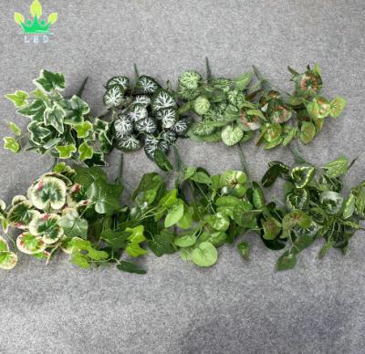 China Eco-friendly artificial plant wall decoration simulation indoor plant green leaves plant wall flower arrangement material for sale