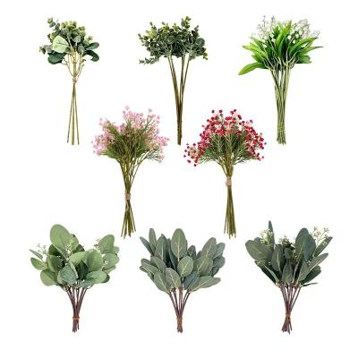 China Popular Fake Plants Artificial Eucalyptus Stems and Leaves Plastic Faux Branches Ficus Bushes Greenery Decor for Bathroom Home Bedroom for sale