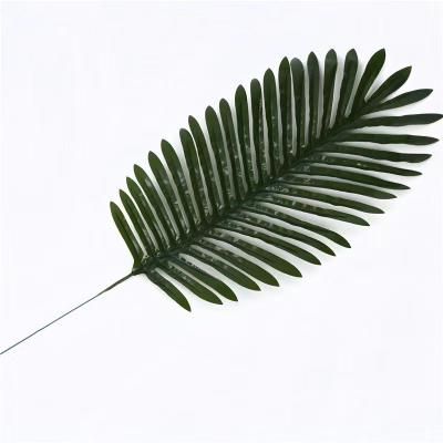 China Tropical Eco-Friendly Faux Palm Leaf Artificial Palm Leaves Greenery Stems Palm Tree Leaves Plants for sale