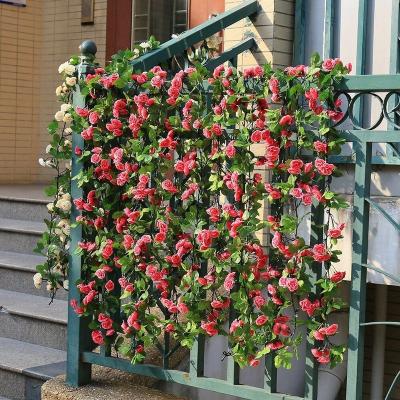 China Wedding decoration & 8Ft Door Artificial House Exterior Wedding Arch Rose Vine Silk Flower Garland Wall for sale