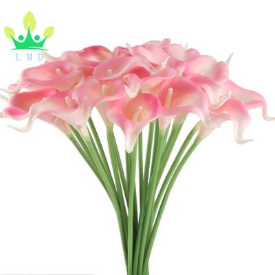 China 20Pcs Natural Touch Fake Calla Lily Artificial Flowers Bride Wedding Bouquet for Table Centerpieces Layouts Garden Office Decor for sale