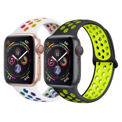 China Factory Wholesale Shockproof Charms Colorful Silicone Watch Strap Sport Band Customized For Apple Watch for sale