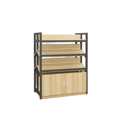 China Double-Sided Custom Made Wooden Supermarket Miniso Shop Mall Shop Display Rack Rack Shelf Furniture Convenient Furniture for sale