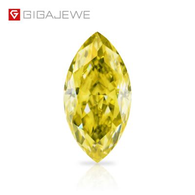 China GIGAGEWE Star Bright Yellow Color Gemstone Marquise Cut Synthetic Diamond Loose Moissanite for sale