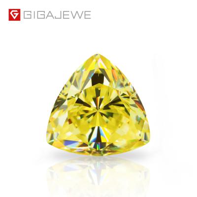 China GIGAJEWE excellent trillion star wholesale fancy color loose cut diamond bright yellow moissanite for sale