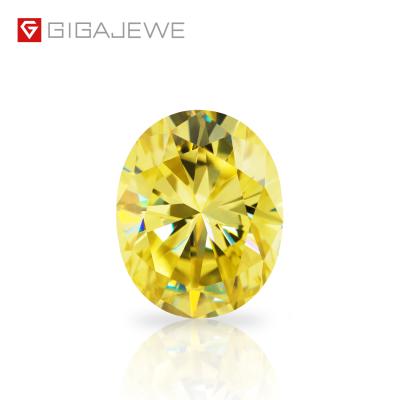 China GIGAJEWE Star Vivid Yellow Color Oval Cut Not Plating 6.5mm 1ct Gemstone Loose Fancy Moissanite For Gift Birthday Party for sale