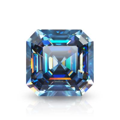 China GIGAJEWE Star Diamond Asscher Carat Synthetic Gemstone Cut Blue Color Moissanite Loose Gemstone Moissanitece Cushion for sale