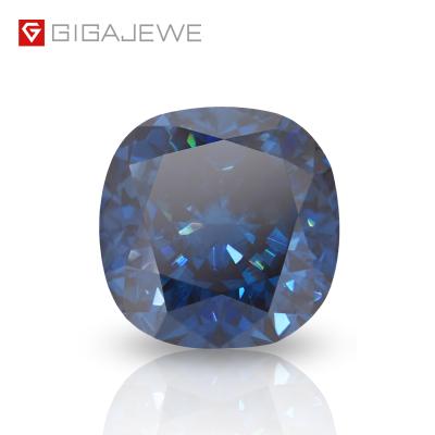 China Synthetic Star GIGAJEWE Diamond Gemstone Price Per Carat Color Moissanite Loose Gemstone Dark Blue Cushion Moissanite for sale