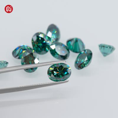 China GIGAJEWE Star Green Color Loose Synthetic VVS1 Gemstone By Excellent Cut With Certificate For Jewelry Making Oval Cut Moissanite for sale