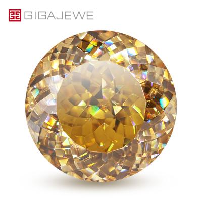 China GIGAJEWE Star Gold Color Portuguese Cut Colored Loose Gemstone Moissanite Synthetic Diamond Stone With Excellent Cut for sale