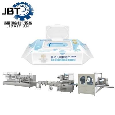 China Biodegradable Customizable Fold Wet Wipes Packaging Machine 160 Packages/Min for sale