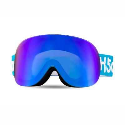 China Custom Snowboarding Eyewear Black Yellow Snow Goggles Large Frame TPU Fogproof PC Lens Fashion Color Snow Goggles Ski Glasses for sale