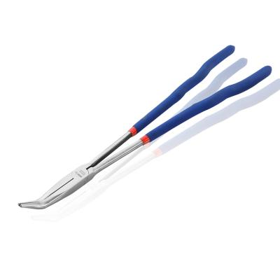 China Easy Operation Labor Saving 16 Inch Long Large Size Reach Needle Nose Pliers With 45 Degree Bend for sale