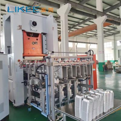 China Fully Automatic Mitsubishi PLC and SIMENSE 80Ton Silver White/Orange Aluminium Foil Plate Making Machine for sale