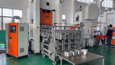 China 12000PCS/Hour Pneumatic Aluminium Foil Food Container Making Machine H-Type PLC Control for sale