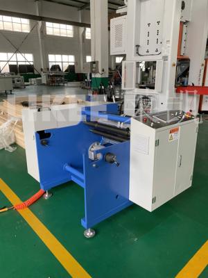 China Semi Automatic House Foil Rewinding Machine With 2 Spindles And Manual Gluing Way for sale