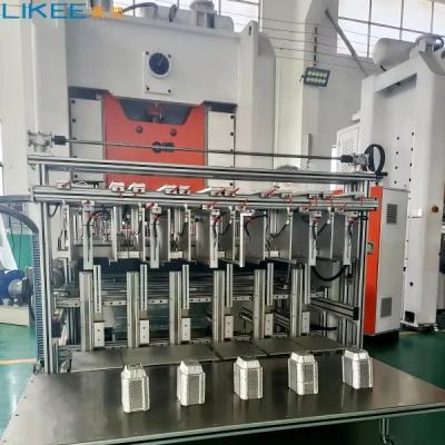 China Automatic 4~6 Cavities Aluminum Foil Tray Making Machine Mitsubishi PLC Controlled for sale