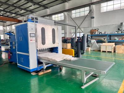 China Fully Automatic V Shape Extraction Plastic Tear Interfolded Continuous Sheet Cutter Machine for sale