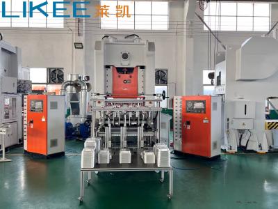 China Aluminum Foil Container Machine With 3 Lines Stacker T63 3 Cavity Pan Making Machine for sale