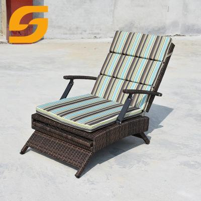 China Modern Commercial Outdoor Rattan Folding Furniture Hot Selling SUNLINK Cushion Pool Bench Waterproof Chair for sale