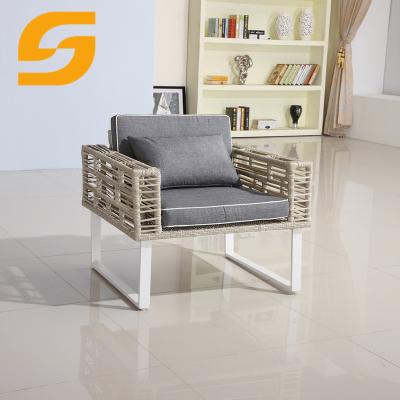 China SUNLINK Modern Waterproof Outdoor Commercial Leisure Sofa Chairs Furniture Courtyard Garden Rattan Lounge Sets for sale