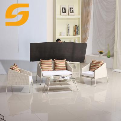 China SUNLINK Garden Furniture Patio Outdoor Aluminum Frame Rattan Waterproof Cushion Sofa Sets With Table for sale