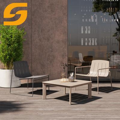 China Tenacity Design Luxury New Metal Coffee Cafe Aluminum Side Table Dining Set for sale