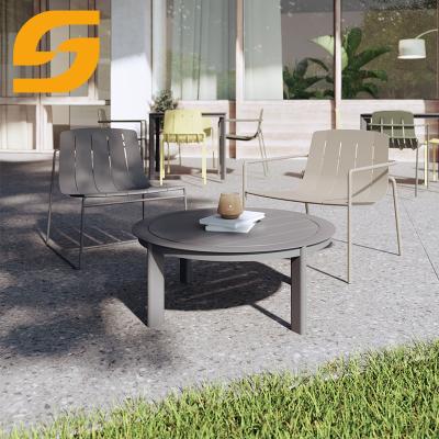 China Cheap Tenacity Foshan Factory Metal Cheap Color Selected Coffee Outdoor Dining Coffee Table Large for sale