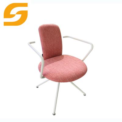 China Tenacity 2022 New Design Special Modern Cream White Color Fabric Stainless Steel Frame Office Chair for sale